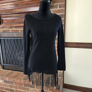 White House Black market tunic asymmetrical metallic top xs